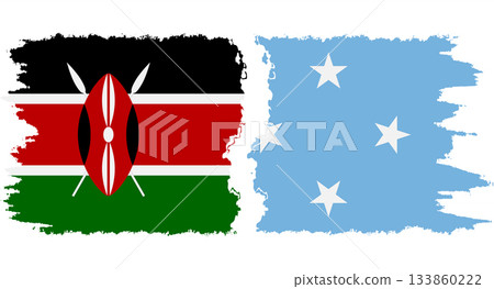 Federated States of Micronesia and Kenya grunge flags connection v 133860222