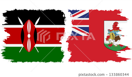 Bermuda and Kenya grunge flags connection vector Bermuda and Kenya grunge flags connection vector 133860344