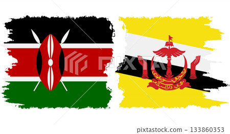 Brunei and Kenya grunge flags connection vector Brunei and Kenya grunge flags connection vector 133860353