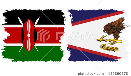 American Samoa and Kenya grunge flags connection vector American Samoa and Kenya grunge flags connection vector 133860378