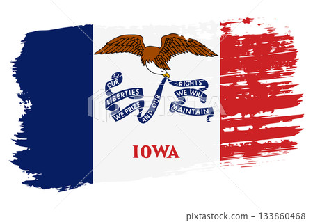 Iowa US flag, wide brush stroke on transparent background vector Iowa US flag, wide brush stroke on transparent background vector 133860468