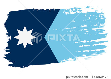 Minnesota US flag, wide brush stroke on transparent background vector 2024 133860478