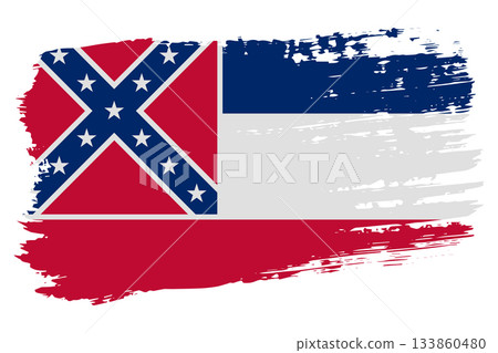 Mississippi US flag, wide brush stroke on transparent background vector Mississippi US flag, wide brush stroke on transparent background vector 133860480