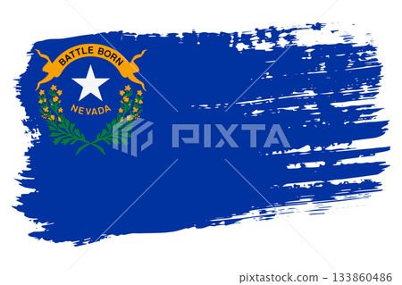Nevada US flag, wide brush stroke on transparent background vector 133860486