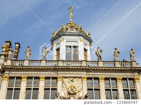 Historic Building With Golden Details in Brussels Belgium Historic Building With Golden Details in Brussels Belgium 133860547