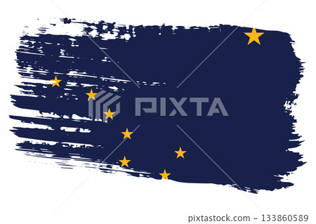 Alaska US flag, wide brush stroke on transparent background vector 133860589