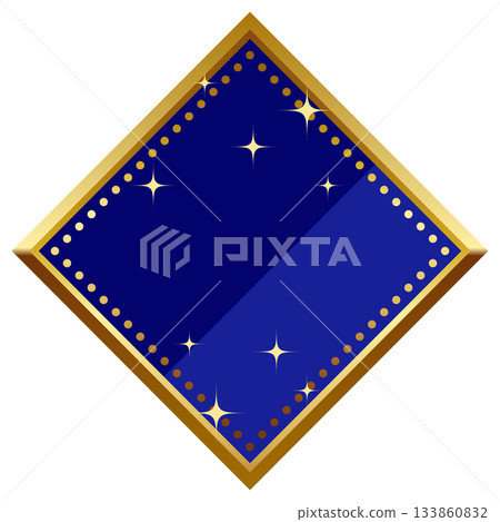 Luxurious emblem frame in blue and gold Luxurious emblem frame in blue and gold 133860832
