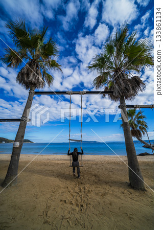 享受沙灘鞦韆的樂趣 133861134