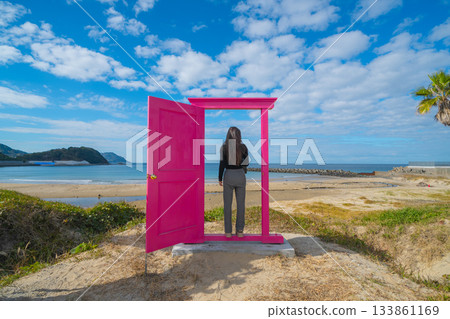 Enjoy a beach swing 133861169