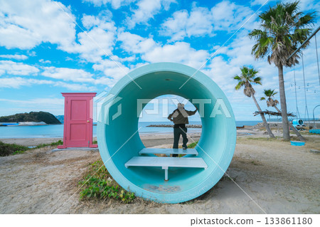 享受沙灘鞦韆的樂趣 133861180