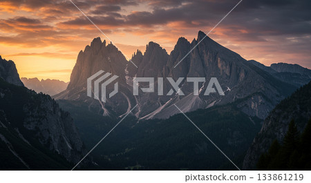 A magnificent view of the mountains in the distance 133861219