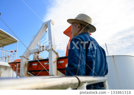 Senior man on the boat Senior man on the boat 133861318