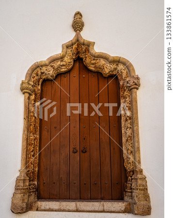 Famous window at the Church of mercy, built in the mid-16th century in Silves, Algarve in Portugal Famous window at the Church of mercy, built in the mid-16th century in Silves, Algarve in Portugal 133861574
