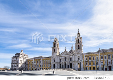 The Mafra National Palace is a monumental baroque and italianized palace-monastery in Mafra, Portugal. The Mafra National Palace is a monumental baroque and italianized palace-monastery in Mafra, Portugal. 133861590