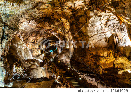 Mira de Aire Caves, Grutas de Mira de Aire at Leiria, Portugal. A set of limestone caves in Porto de Mos Mira de Aire Caves, Grutas de Mira de Aire at Leiria, Portugal. A set of limestone caves in Porto de Mos 133861609