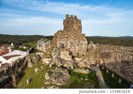 The castle of Alegrete, Castelo de Alegrete in the old Town of Alegrete in Alentejo, Portugal. The castle of Alegrete, Castelo de Alegrete in the old Town of Alegrete in Alentejo, Portugal. 133861629