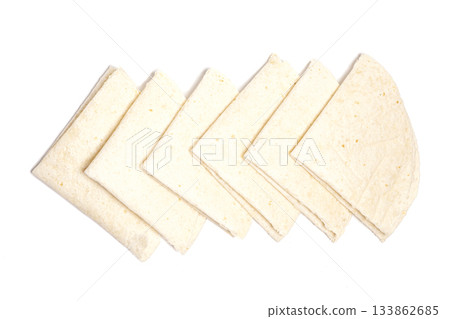 Mexican Corn Tortillas isolated on white background Mexican Corn Tortillas isolated on white background 133862685