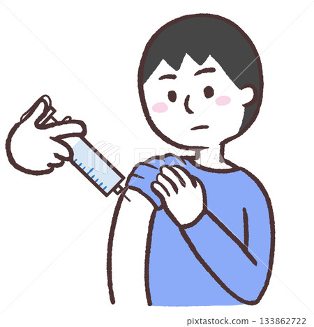 圖：一名男子正在註射 133862722