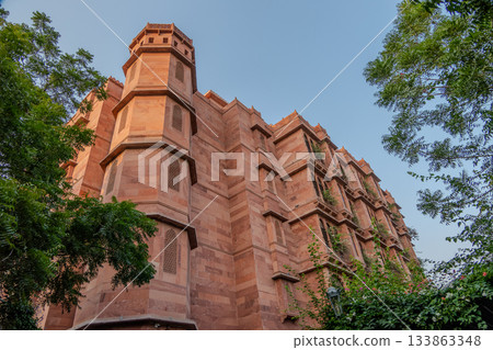 ndia, Facade of the Narendra Bhawan Bikaner luxury hotel in Bikaner 133863348