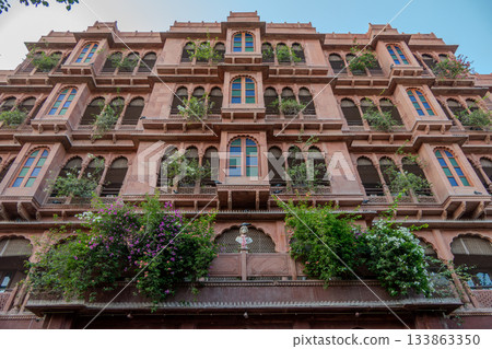 ndia, Facade of the Narendra Bhawan Bikaner luxury hotel in Bikaner 133863350