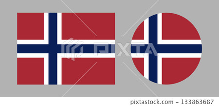 Norway round, rectangular flag. Flag of Norway button, badge set. National rectangle, circle flag Norway icons, templates. Norway round, rectangular flag. Flag of Norway button, badge set. National rectangle, circle flag Norway icons, templates. 133863687