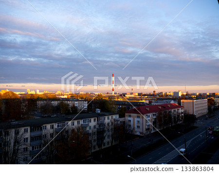 The city outdoor Factory chimneys. The city outdoor Factory chimneys. 133863804