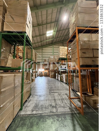 A warehouse in the back of a retail store 133863832