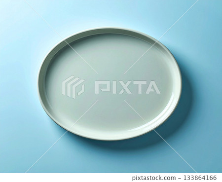Cooking concept. Ceramic tray isolated on white background. Serving plate. Classic beige design. Top view. Cooking concept. Ceramic tray isolated on white background. Serving plate. Classic beige design. Top view. 133864166