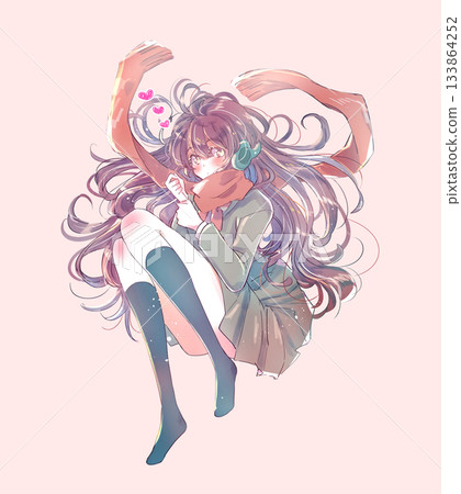 Lying female student, headphones, likes 133864252