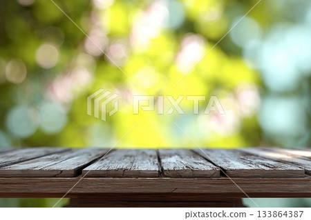 Spring background with wooden floor Spring background with wooden floor 133864387