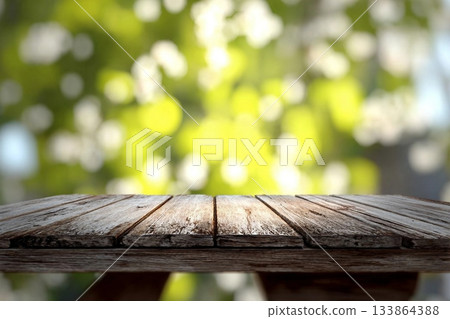 Spring background with wooden floor Spring background with wooden floor 133864388