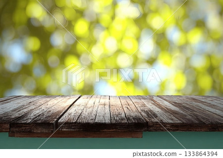 Spring background with wooden floor Spring background with wooden floor 133864394