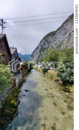 Hallstatt, Austria - July 27 2023: Beautiful Hallstatt Lake 133864681