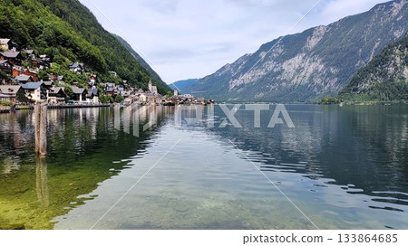 Hallstatt, Austria - July 27 2023: Beautiful Hallstatt Lake 133864685