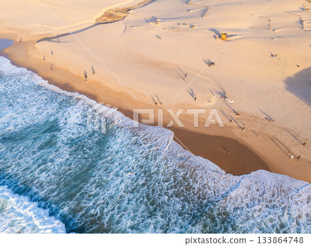 Guincho Beach and Sand Dunes. Aerial View. Atlantic Ocean, Portugal Guincho Beach and Sand Dunes. Aerial View. Atlantic Ocean, Portugal 133864748