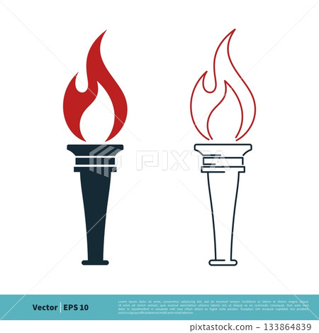 Torch and Flame Icon Vector Logo Template Illustration Design. Vector EPS 10. Torch and Flame Icon Vector Logo Template Illustration Design. Vector EPS 10. 133864839
