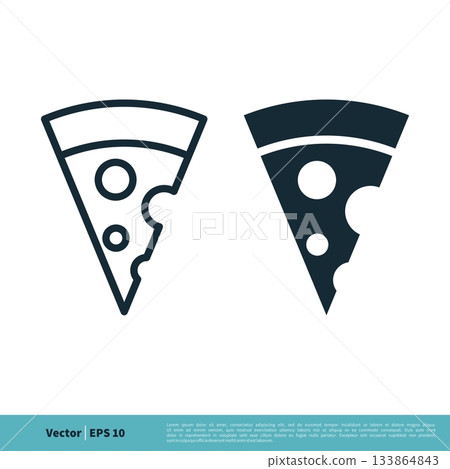 Slice of Pizza Icon Vector Logo Template Illustration Design. Vector EPS 10. 133864843