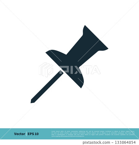 Pushpin Icon Vector Logo Template Illustration Design. Vector EPS 10. Pushpin Icon Vector Logo Template Illustration Design. Vector EPS 10. 133864854