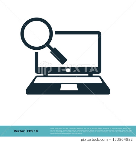 Laptop, Computer Magnifying Glass Icon Vector Logo Template Illustration Design. Vector EPS 10. Laptop, Computer Magnifying Glass Icon Vector Logo Template Illustration Design. Vector EPS 10. 133864882