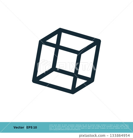 Cube Box Line Art Icon Vector logo Template Illustration Design. Vector EPS 10. 133864954