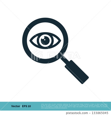 Eyeball and Magnifying Glass Icon Vector Logo Template Illustration Design. Vector EPS 10. Eyeball and Magnifying Glass Icon Vector Logo Template Illustration Design. Vector EPS 10. 133865045