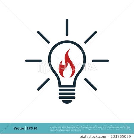 Light Bulb with Fire Flame Icon Vector Logo Template Illustration Design. Vector EPS 10. Light Bulb with Fire Flame Icon Vector Logo Template Illustration Design. Vector EPS 10. 133865059