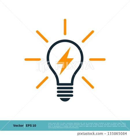 Light Bulb Lighting bolt Icon Vector Logo Template Illustration Design. Vector EPS 10. 133865084