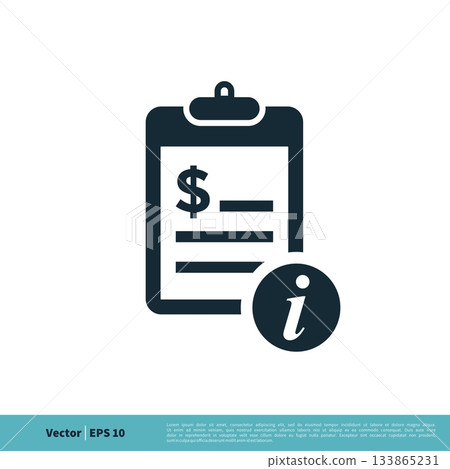Information and Clipboard Dollar Sign Vector Logo Template Illustration Design. Vector EPS 10. 133865231