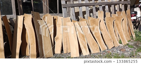Jepara, Indonesia - November 18 2025: Wood Processed Jepara, Indonesia - November 18 2025: Wood Processed 133865255
