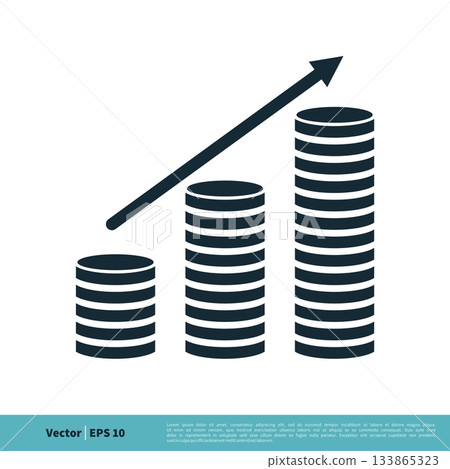 Coin, Money Diagram Icon Vector Logo Template...-插圖素材 [133865323] - PIXTA圖庫