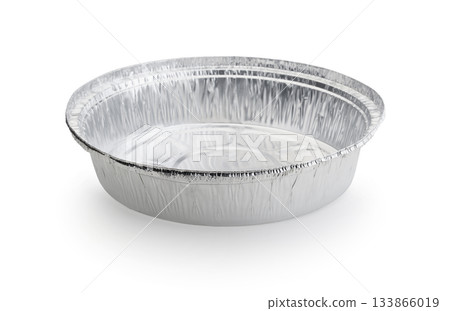 Foil baking dish isolated on white. Foil baking dish isolated on white. 133866019
