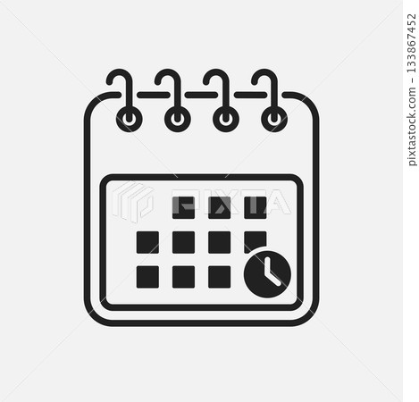 Icon page calendar pop up message timer or clock 133867452