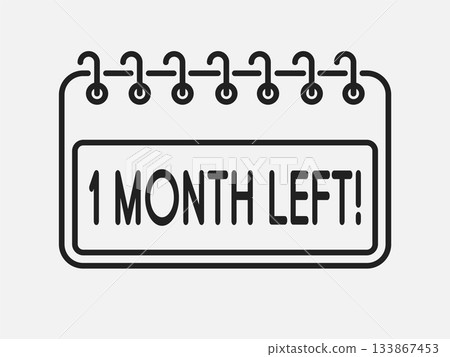Countdown monthly calendar icon - 1 month left 133867453