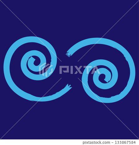 Two spiral icons. Blue abstract motion. Swirl vector elements. Creative dynamic design. Two spiral icons. Blue abstract motion. Swirl vector elements. Creative dynamic design. 133867584